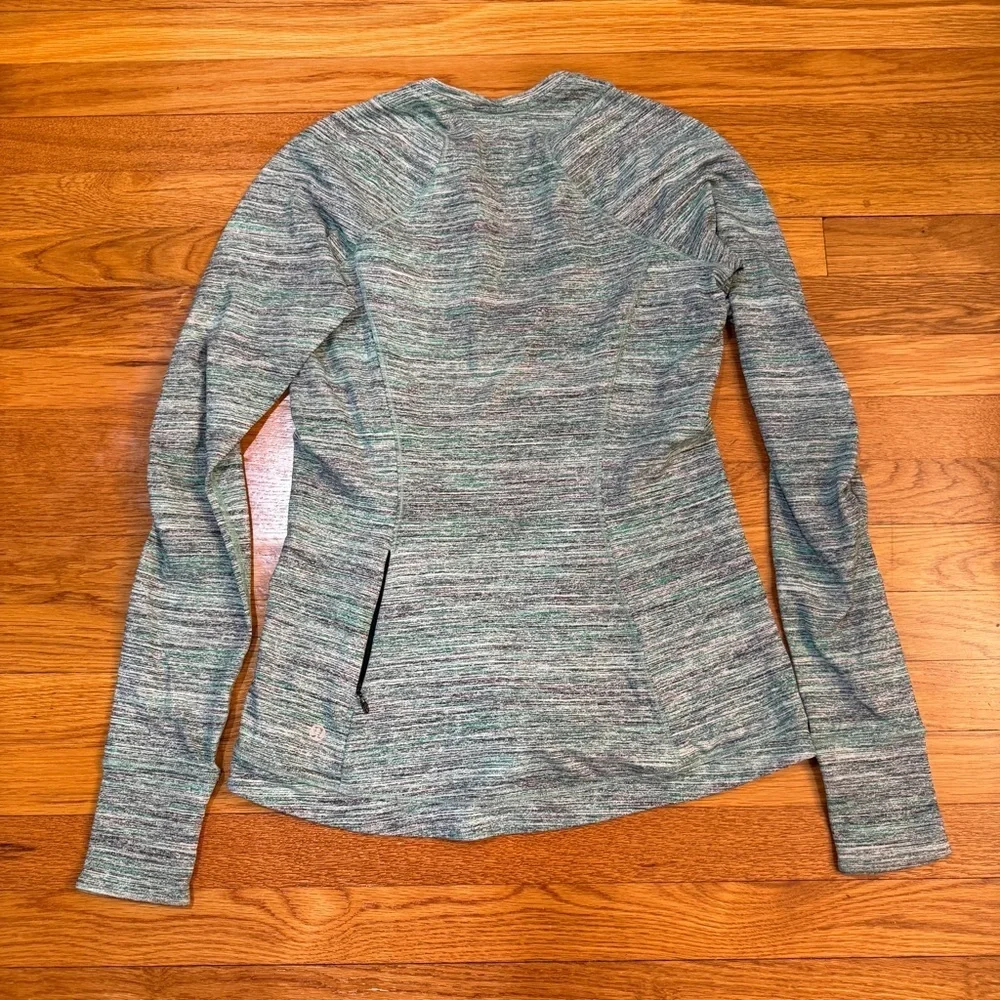 Lululemon Runderful Long Sleeve Space Dye Camo Forage Teal Black - Size 8